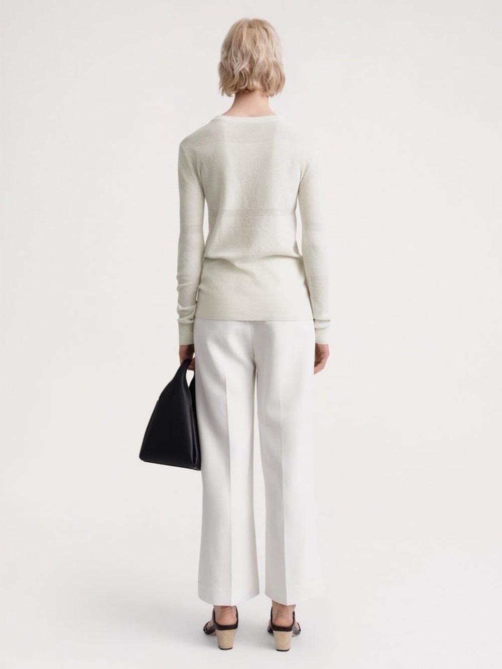 NWT $590 Toteme Paneled Cotton and Cashmere-Blend Sweater - Picture 4 of 9
